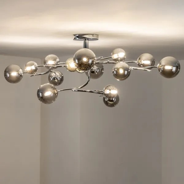 Lustră LED aplicată Brilagi MISTEL 15xG9/3W/230V crom lucios/fumuriu