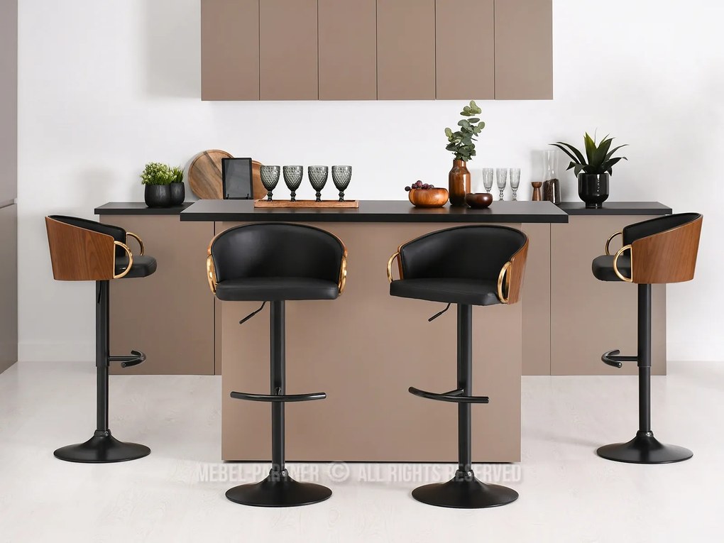 Scaun Elviria H (nuc închis + negru). Promo -15%. 1110665