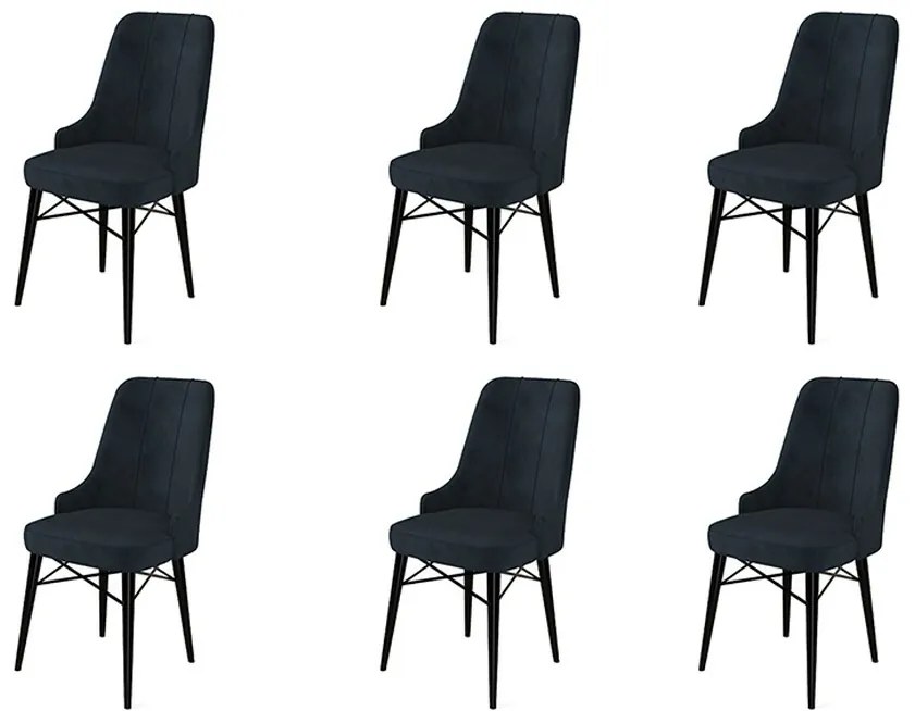 Set de scaune de sufragerie Pare Anthracite, 6bucăți