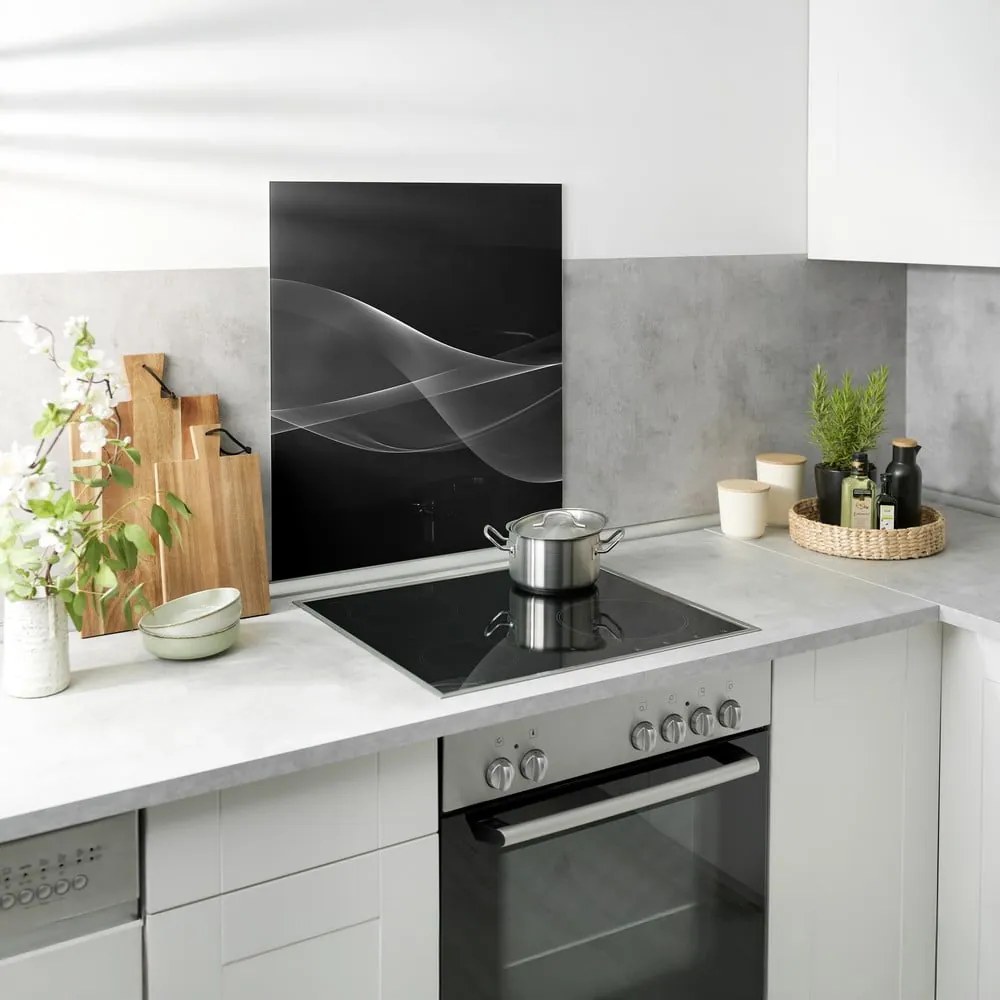 Protecție pentru peretele de la aragaz din sticlă temperată 70x60 cm Smoke – Wenko