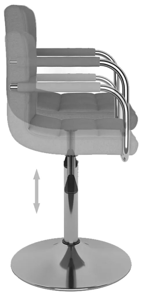 Scaune de bucatarie pivotante, 2 buc., gri deschis, textil 2, Gri deschis