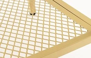 MCAU19 - Set 2 masute de cafea 80 cm si 52 cm, mese pentru living - Alb - Negru / Auriu