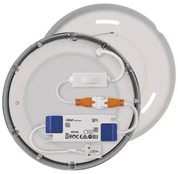 Plafonieră LED/12,5W/230V 3000/3500/4000K d. 17 cm crom