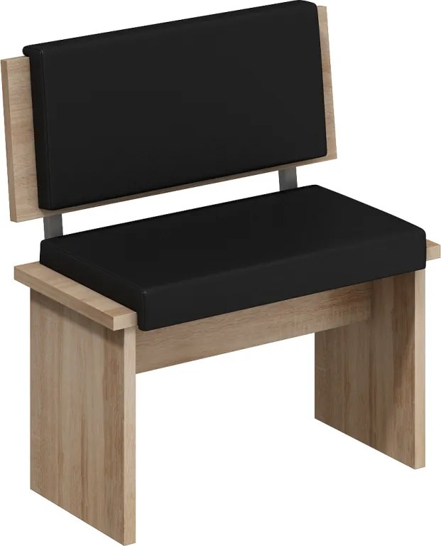 Set masă scaune pentru sufragerie Benito mare (stejar sonoma + negru) (pentru 6 persoane). 1006541