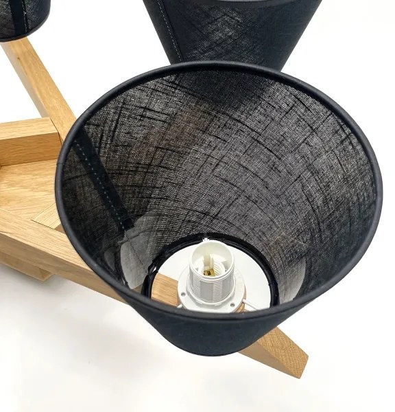 Lustră aplicată Brilagi ANTHONY 5xE14/40W/230V stejar/negru