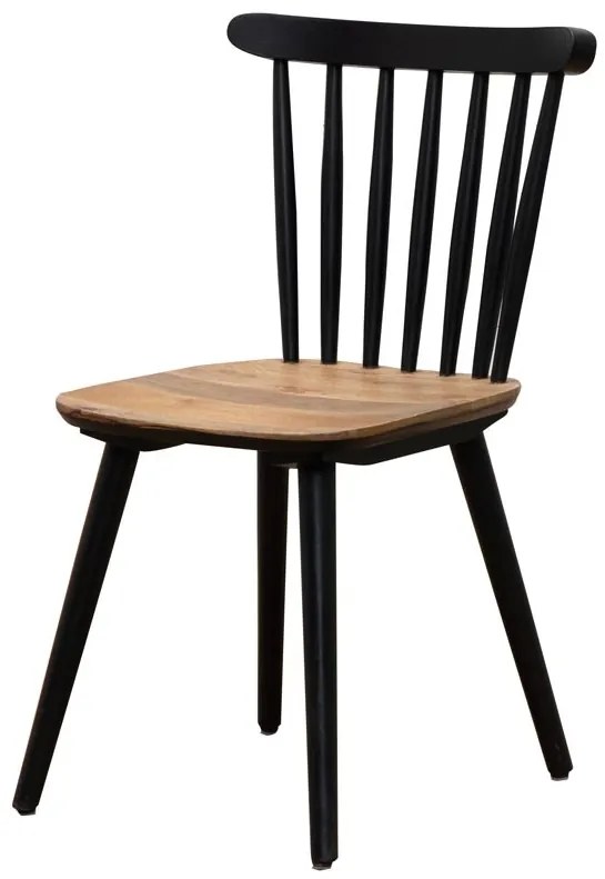 Scaun dining negru din lemn de mango Paulin