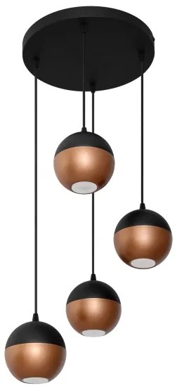 Lustră LED pe cablu MIDWAY 4xGU10/4,8W/230V negru/cupru