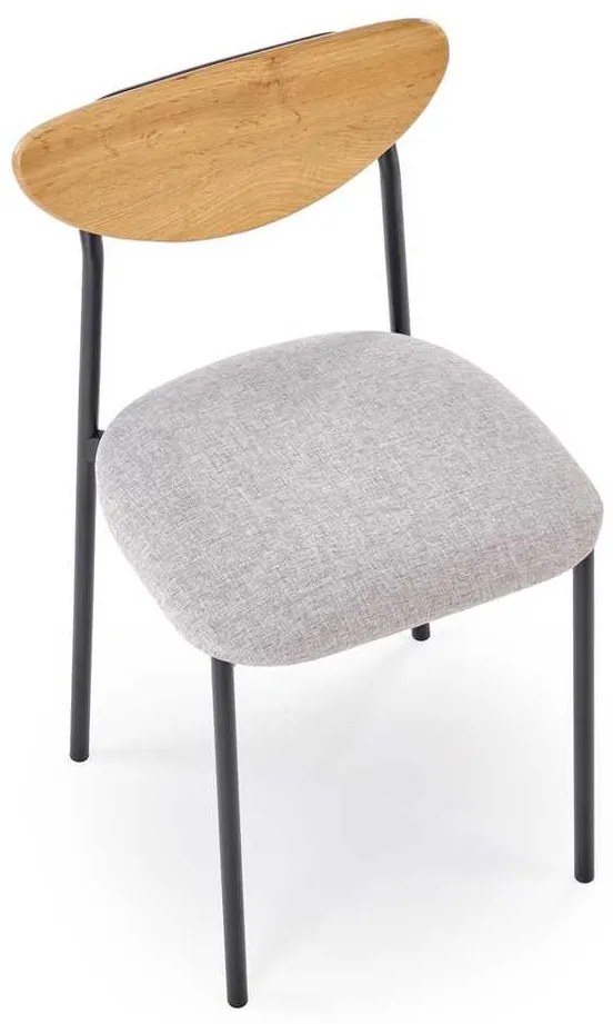 Set masă și scaune Pavia 4+1, lemn natural / gri