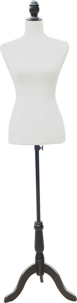 HOMCOM Manechin de croitorie feminin reglabil 130-168 cm, cu trepied din lemn, pentru fotografie de modă și expunere haine, alb | Aosom Romania