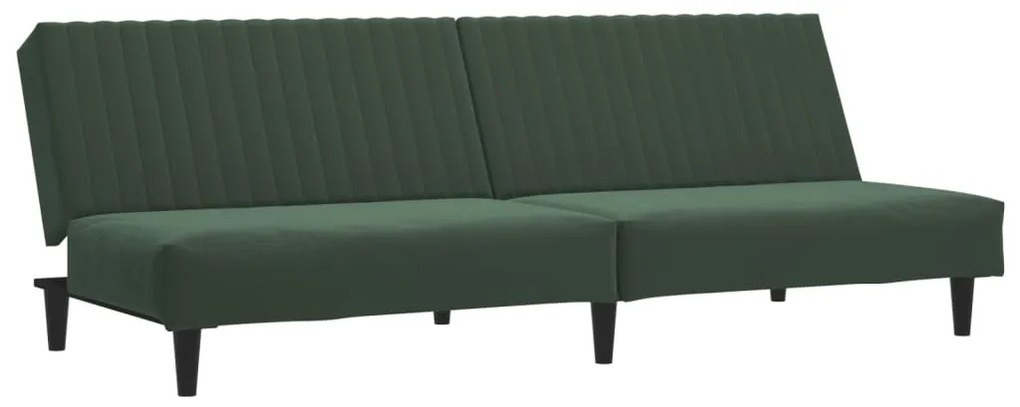 337641 vidaXL Canapea extensibilă cu 2 locuri, verde închis, catifea
