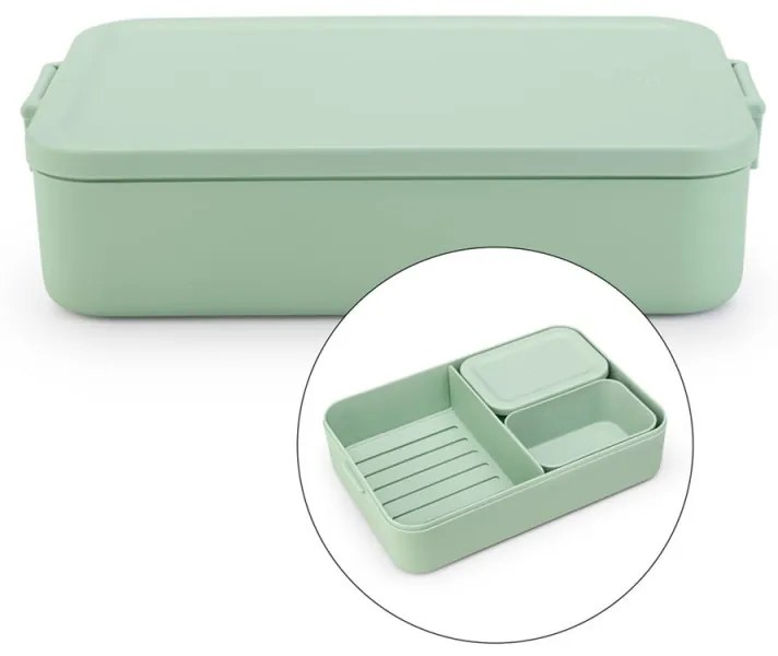 Cutie pentru alimente Brabantia Make&Take 1006291, 2 L, Cu separatoare, Inchidere etansa, Fara BPA, Verde