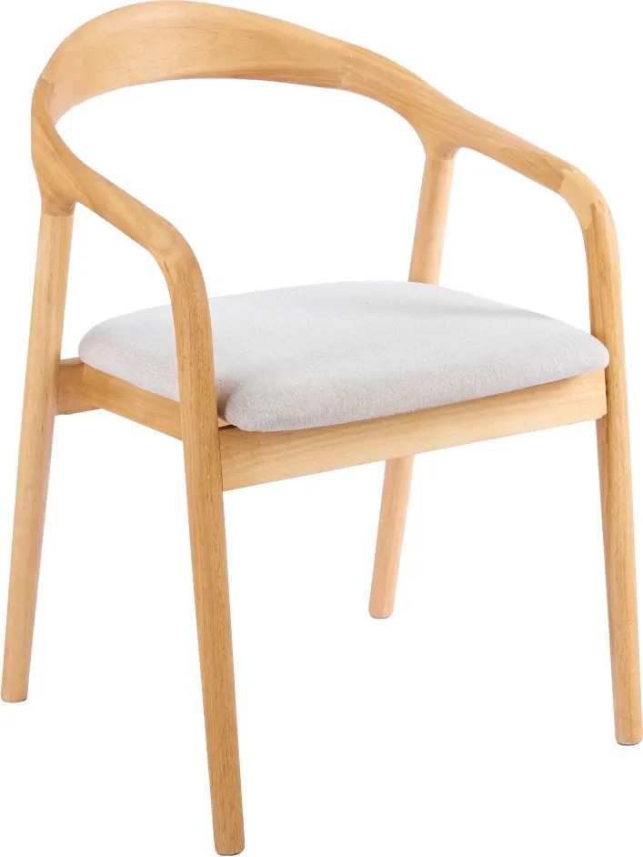 Scaun, lemn masiv, natural/gri, TOROL