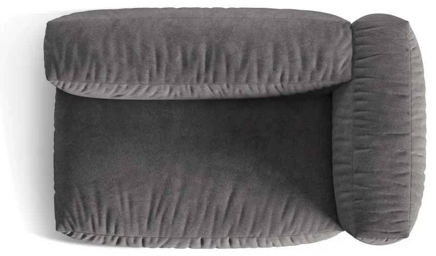 Modul pentru canapea modulară gri cu tapițerie din catifea (cu colț pe partea dreaptă) Martina – Micadoni