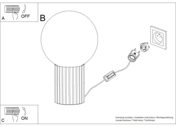 Lampă de masă Sollux SL.1711 HALO 1xG9/8W/230V d. 12 cm alb