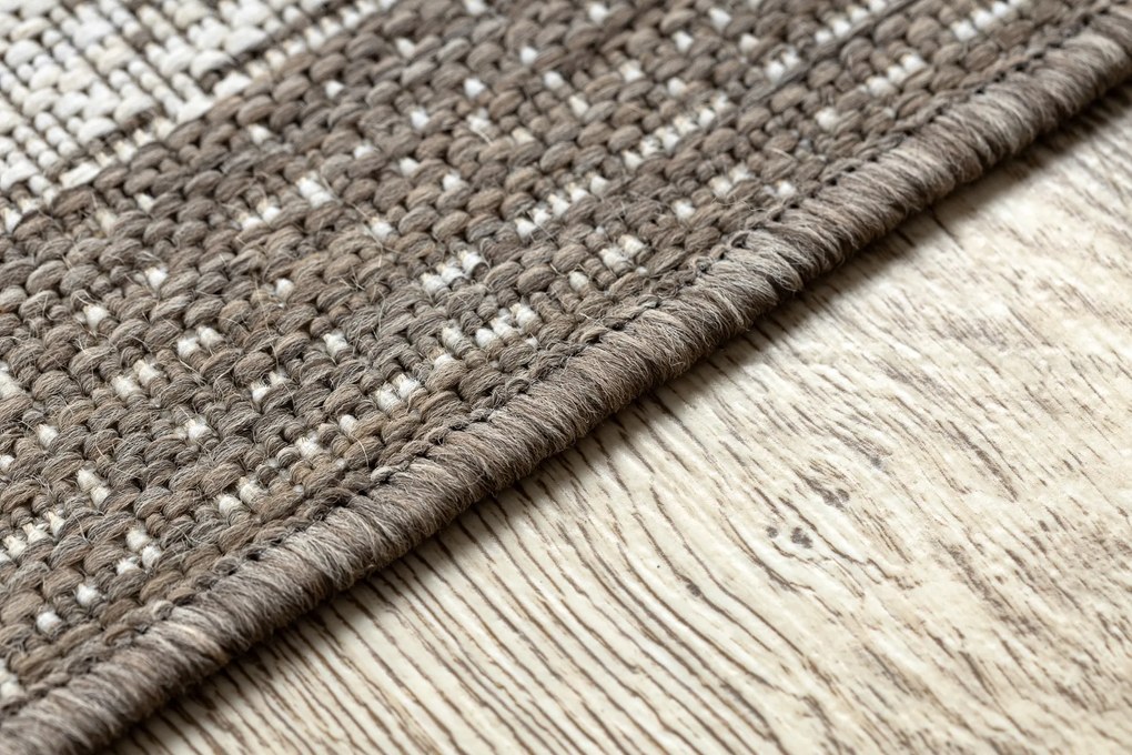 Covor sisal Floorlux 20401 Cadru şampanie si taupe