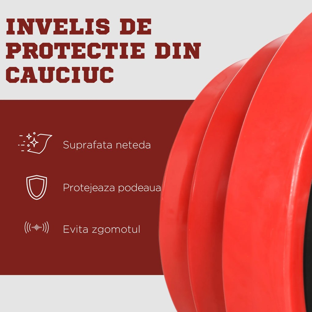 HOMCOM Set Greutăți 40KG pentru Gantere Ajustabile Antrenament Sport Acasă | Aosom Romania