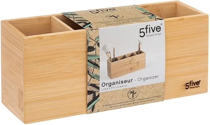 Organizator din bambus cu 4 compartimente 4COMP 22,6x7,2x9,7 cm