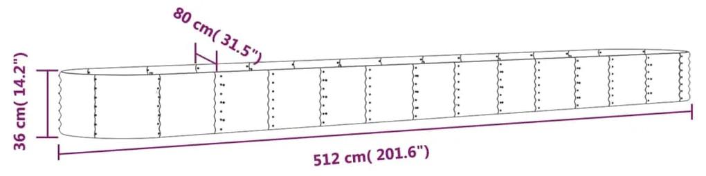 Jardiniera gradina maro 512x80x36 cm otel vopsit electrostatic 1, Maro, 512 x 80 x 36 cm