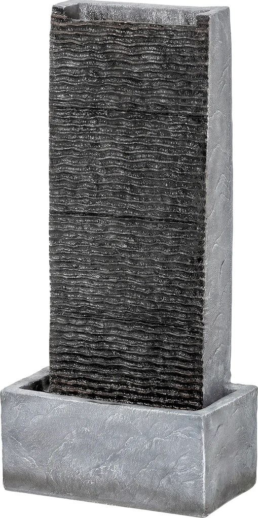 Outsunny Fântână 2 niveluri pentru grădină cu iluminare LED, pompă, aspect granit 37,5 x 22 x 80 cm | Aosom Romania