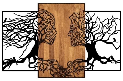 Decorațiune de perete 125x79 cm lemn/metal pomii vieții