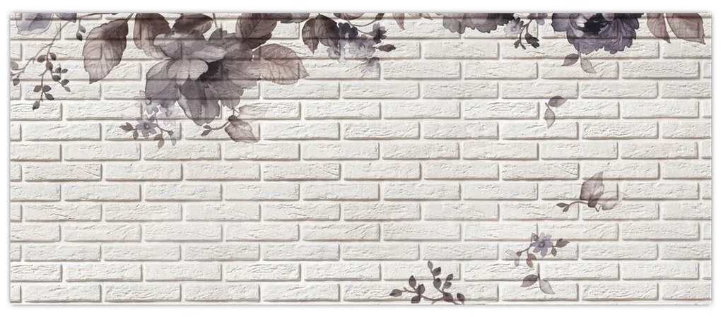 Tablou cu perete și buchet (120x50 cm)