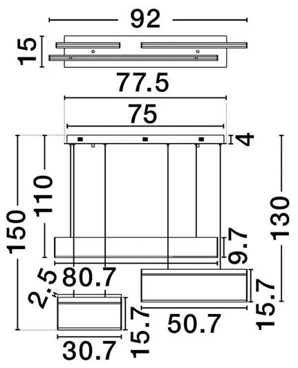 Lustra LED suspendata stil minimalist ALUNA