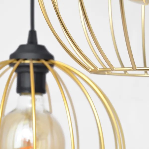 Lustră pe cablu MERCURE 3xE27/15W/230V auriu/negru