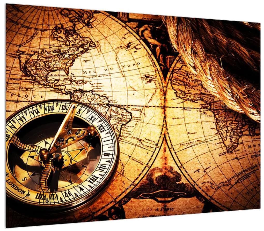 Tablou istoric cu harta lumii (70x50 cm), în 40 de alte dimensiuni noi