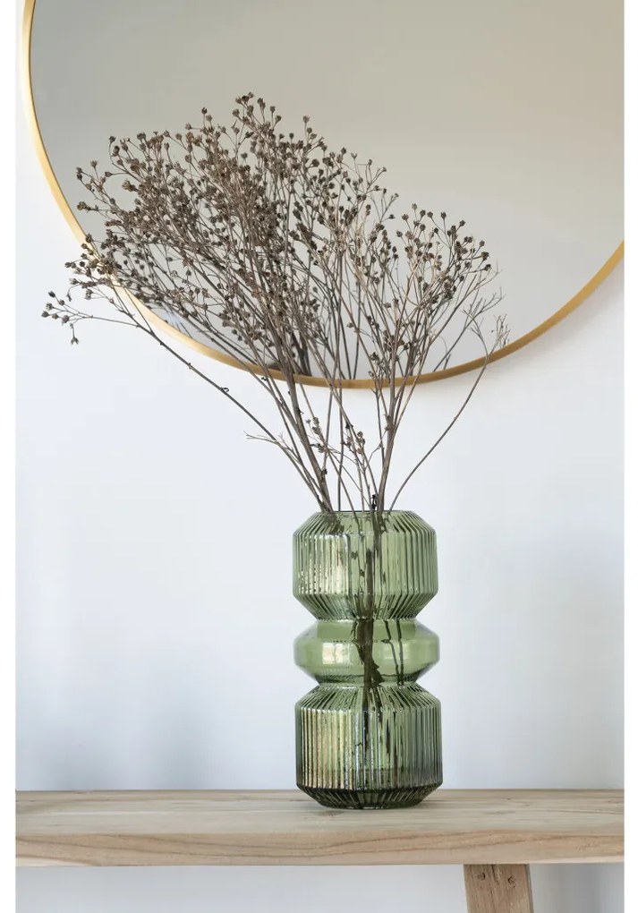 Oglindă Madrid aluminiu, efect alamă, ø60 cm