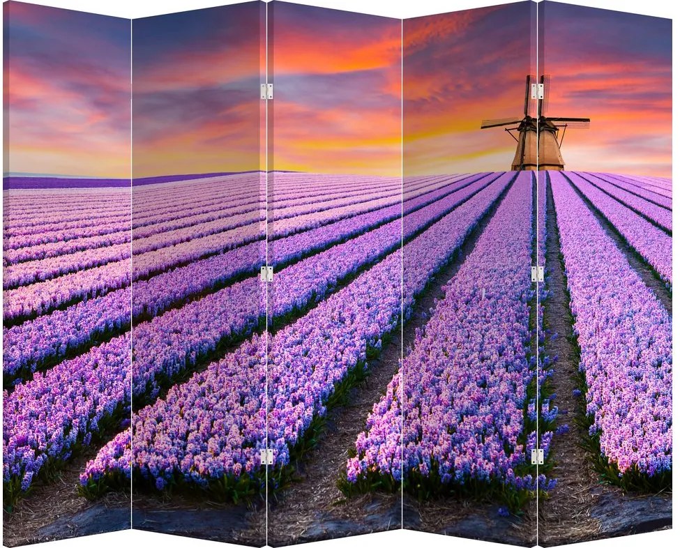 Paravan - Ferma cu flori (210x170 cm)