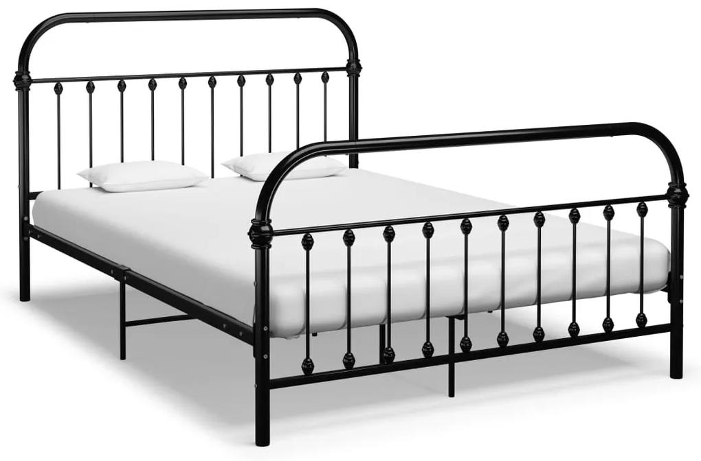 284502 vidaXL Cadru de pat, negru, 160 x 200 cm, metal