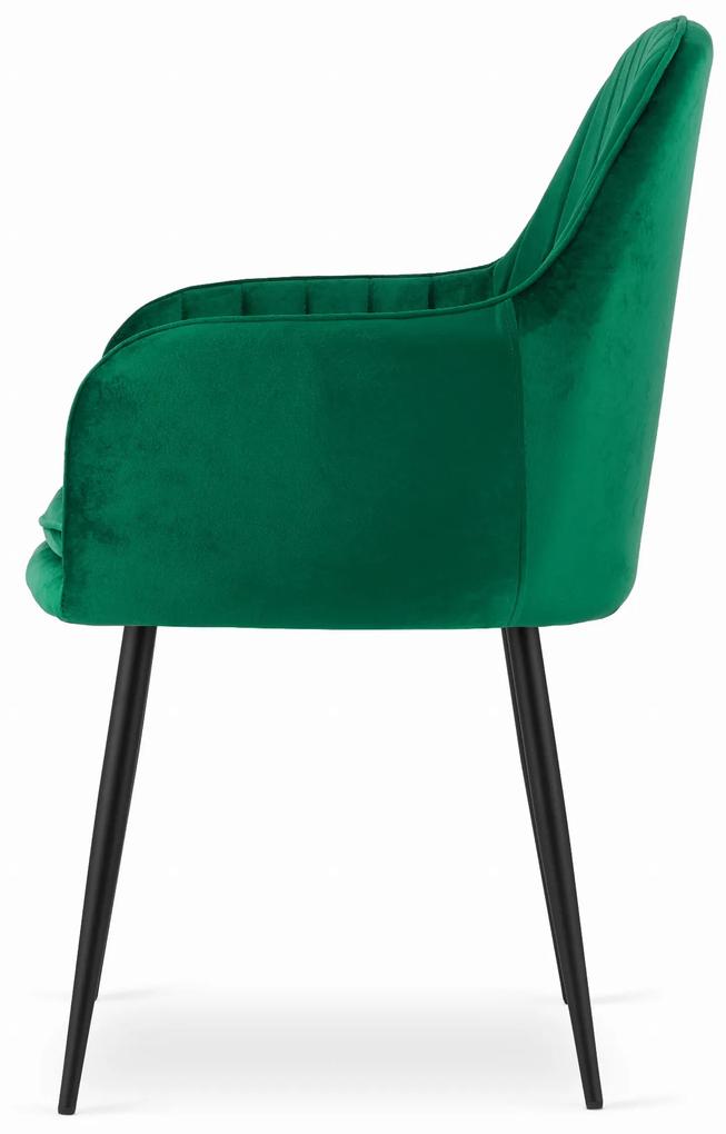 Scaun de masa din catifea Culoare verde, LUGO