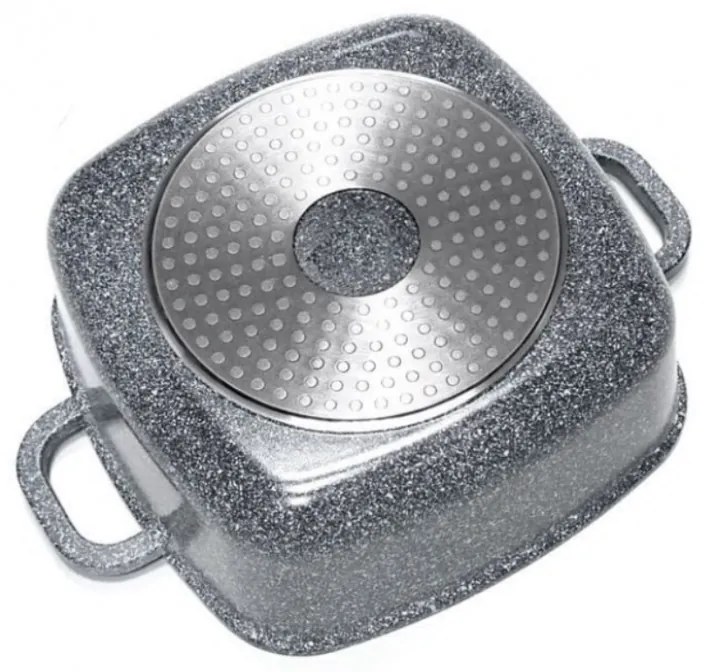 Tava de copt/gatit tip roaster Klausberg KB 7529, 3.7 L, Capac din sticla, Finisaj marmura, Inductie, Gri