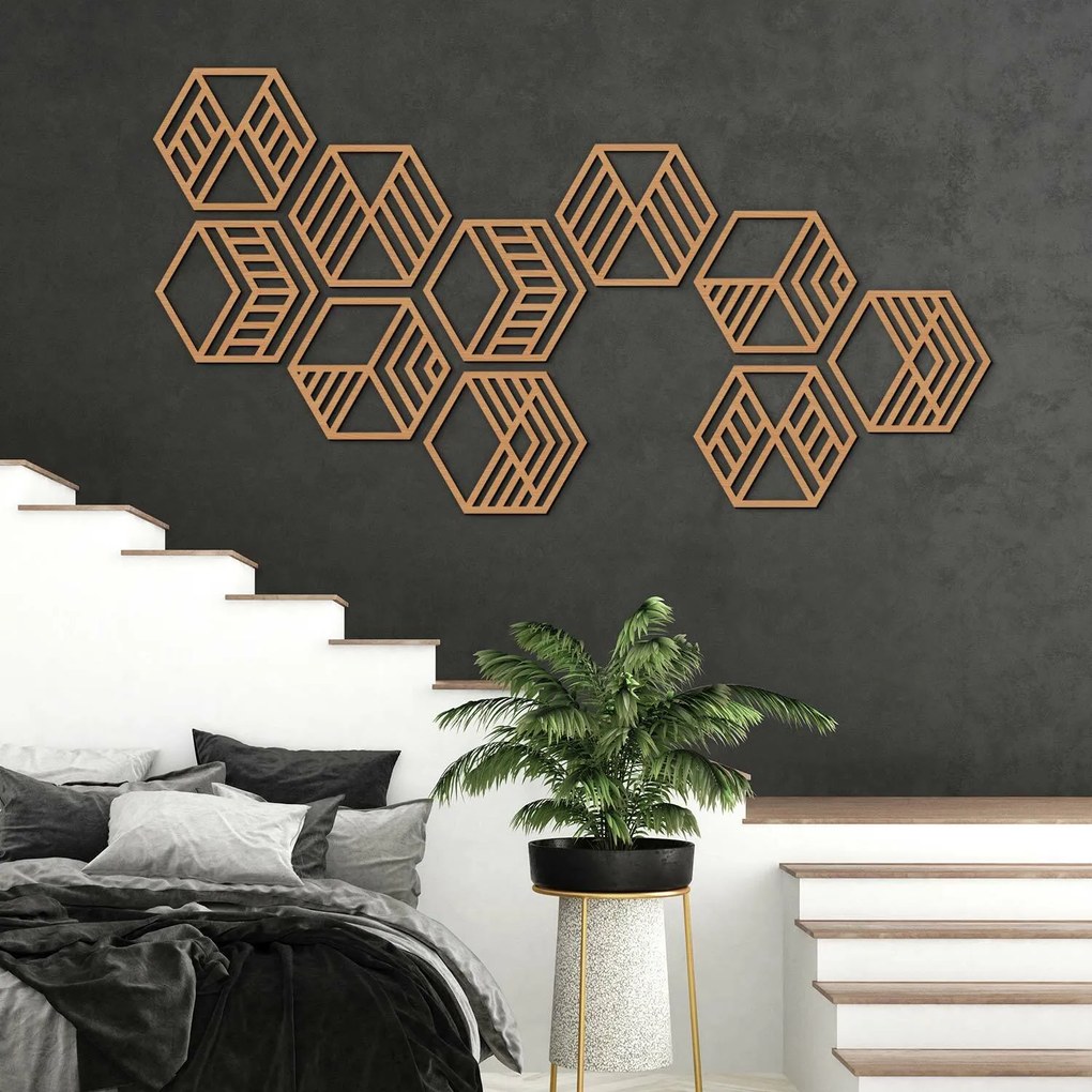 DUBLEZ | Decorațiune modernă pentru perete - Hexagoane (5 buc)