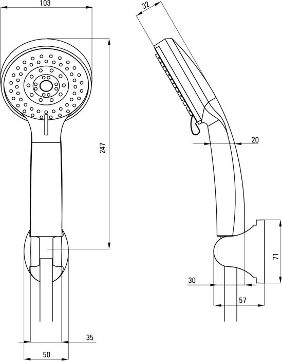 Pure Set de duș, cu suport fix Finisaj: Crom NEP_041K