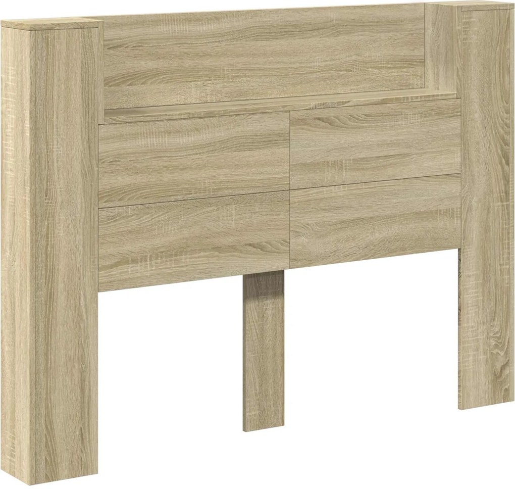 vidaXL Cadran cu LED Sonoma 140 x 16,5 x 103,5 cm Lemn compozit