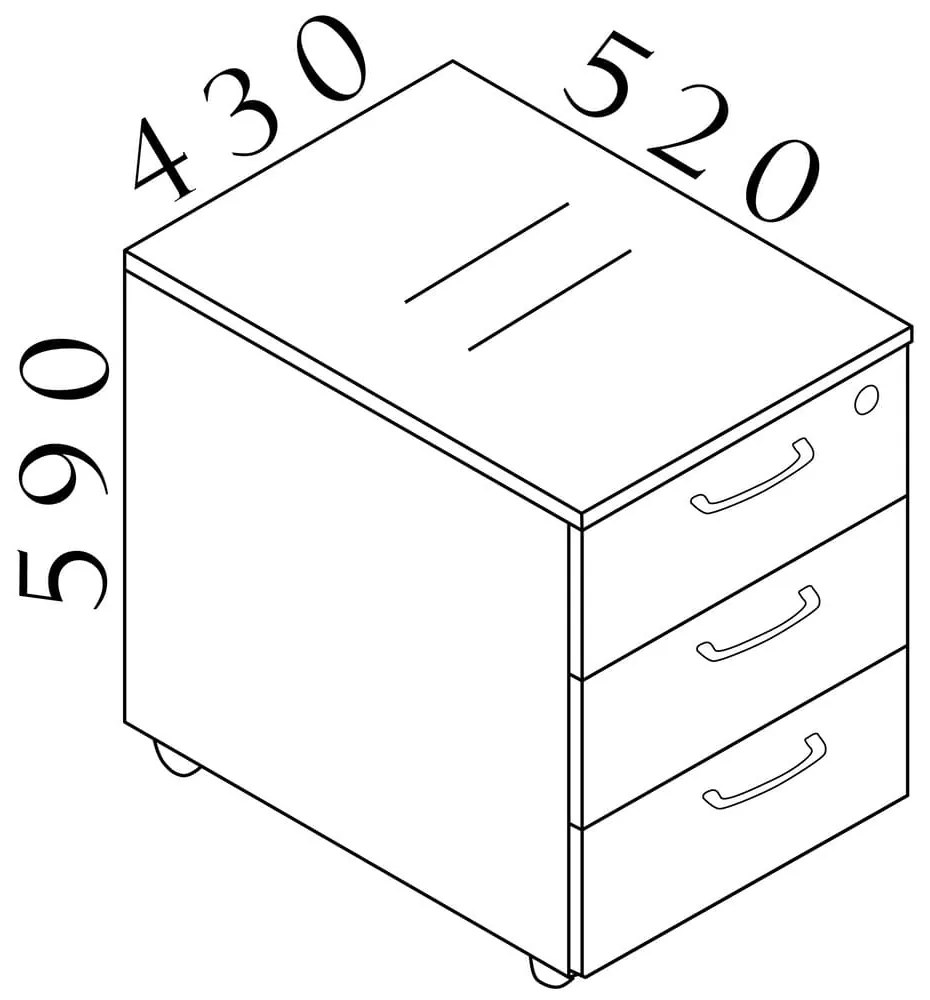 Container Visio LUX 43 x 52 cm, stejar