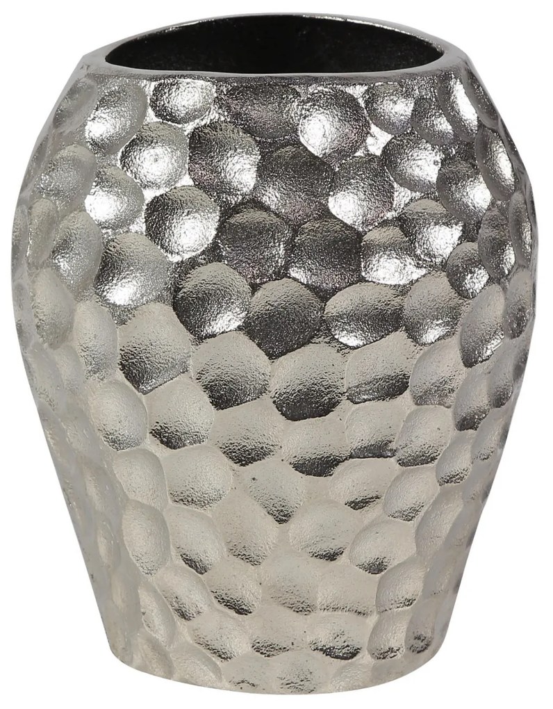 Vaza decorativa din aluminiu,argintie,19 x 21.5