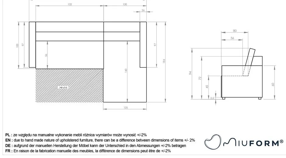 Colțar modular crem extensibil/cu spațiu de depozitare (cu colț pe partea dreaptă) Lulu – Miuform