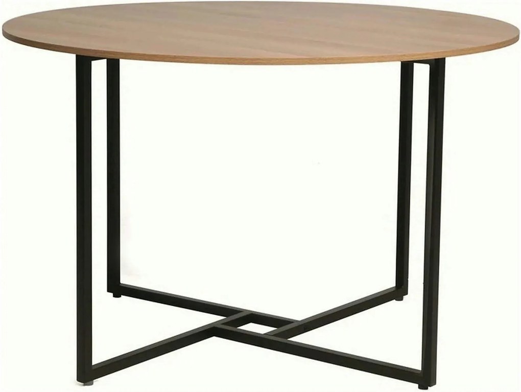 Masa ALTO, stejar/negru, PAL laminat/metal, 120x120x76 cm