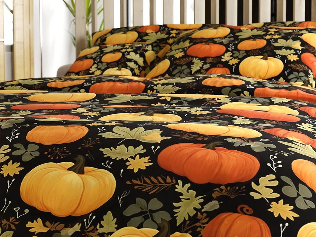 Lenjerie de pat din microfibra ORANGE PUMPKINS colorate Dimensiune lenjerie de pat: 70 x 90 cm | 140 x 200 cm