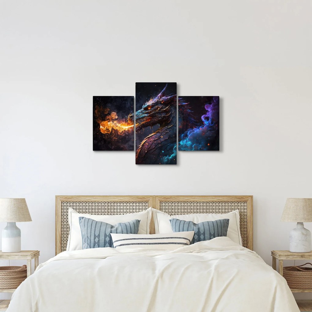 Tablou - Dragon scuipând flăcări (90x60 cm)