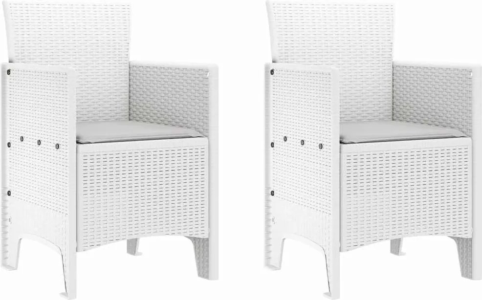 vidaXL Scaun pentru Grădină 2 pcs Alb Dimensiune: 53 x 49 x 85 cm