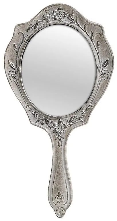 Oglinda de mana din rasina Antique Grey 12 cm x 23 cm