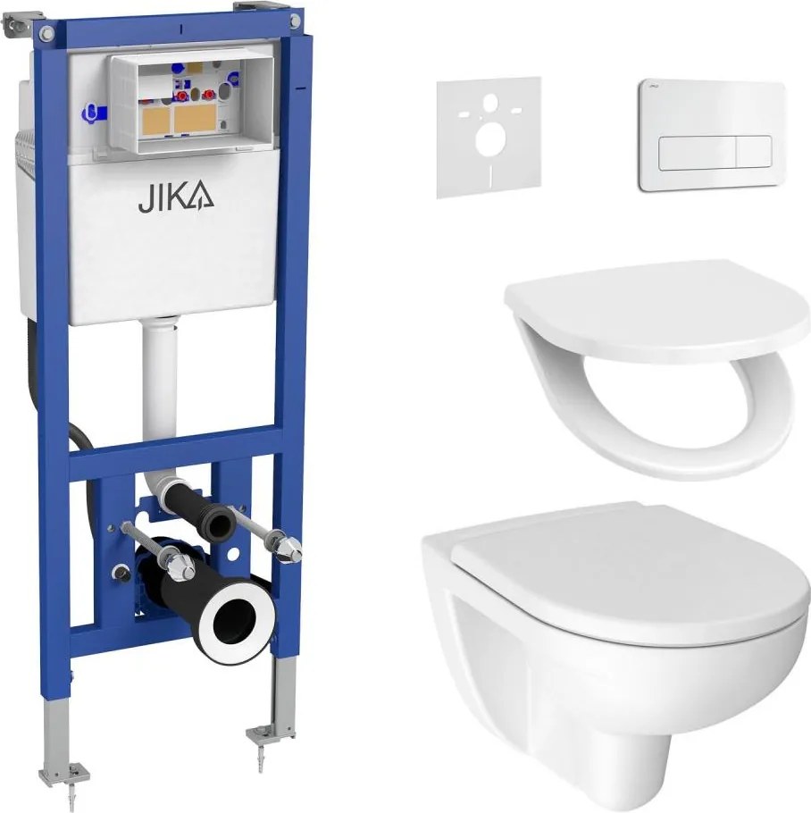 Vas WC suspendat + capac WC LYRA + plăcuță de acționare DUAL + modul pentru montaj în perete + garnitură