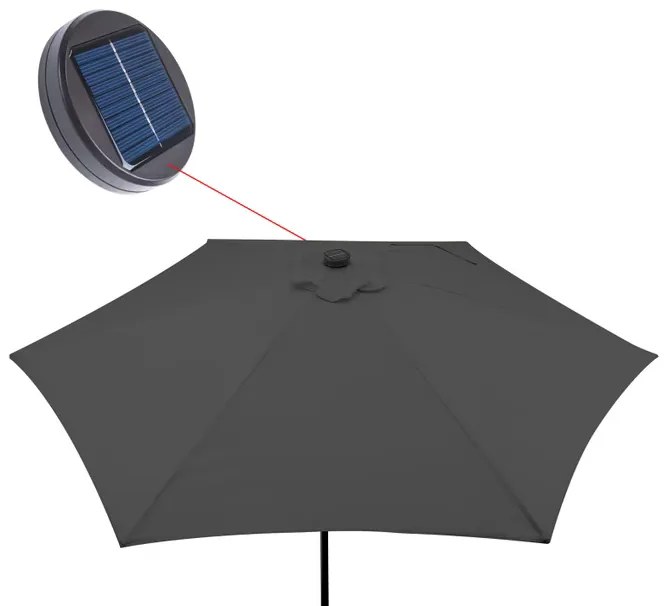 Deuba Umbrelă solară LED Miami Ø270 cm - antracit