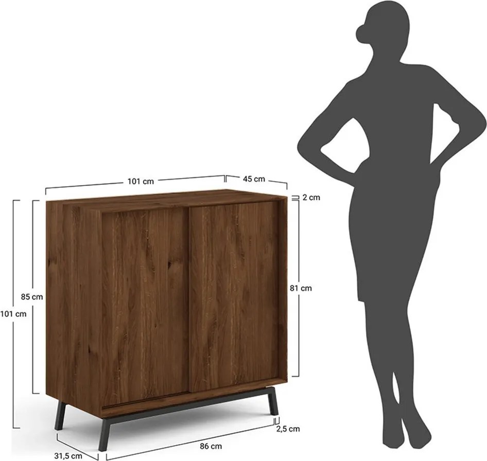Comodă stejar masiv Bar Madison, 101 × 45 × 101 cm