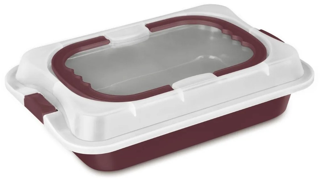 Tava cu capac plastic 36,5 x 24,5 Leonardo Berlinger Haus BH 8636, visiniu mat