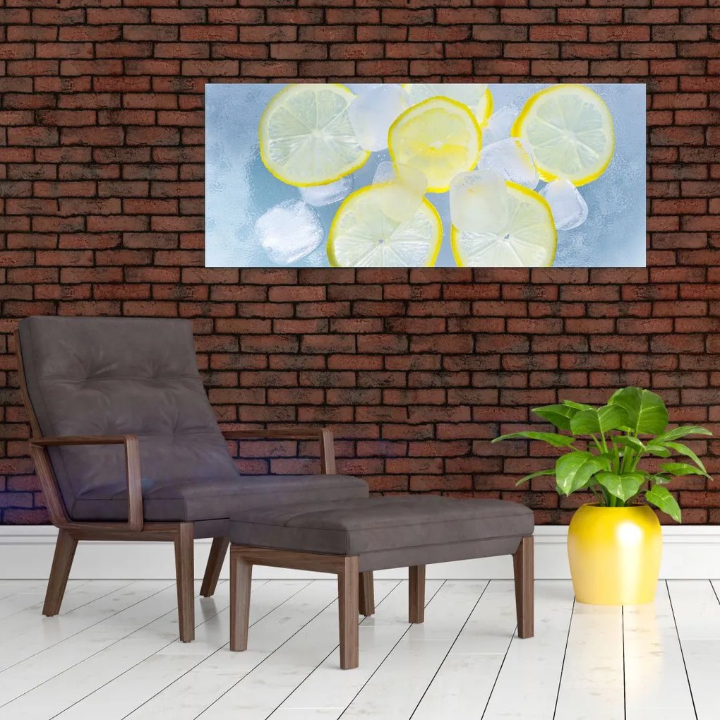 Tablou cu lămâie în gheață (120x50 cm)