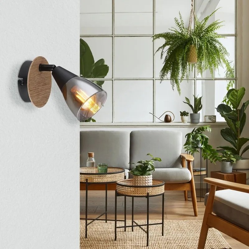 Aplica de perete design modern Mubby negru, maro